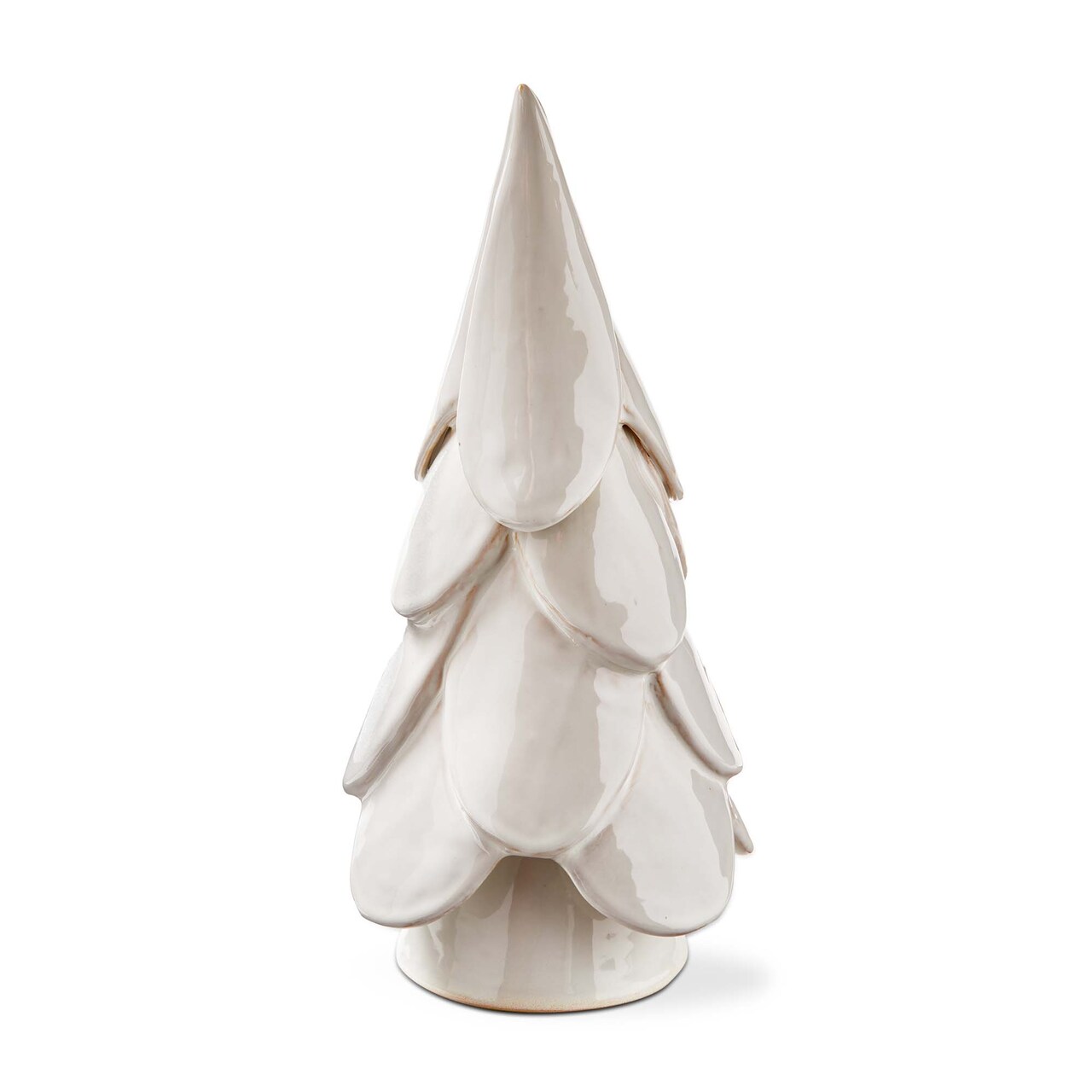 Vail Large White Tree Decor Ceramic Holiday Sculpture 6.5x6.5x14 in Perfect for Christmas Decor